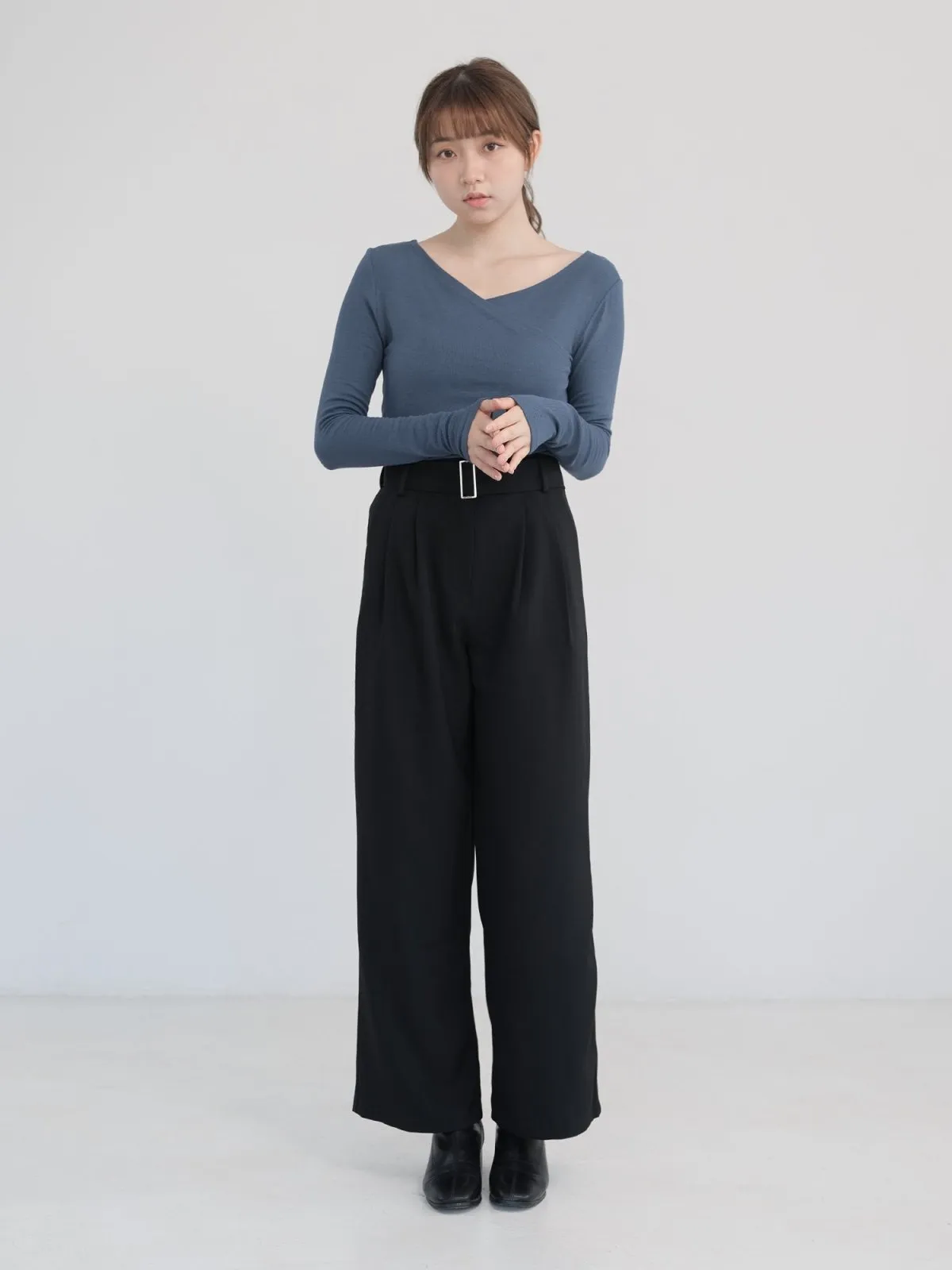 Artemis Belted Wide Leg Trousers (Long/ Short ver.)