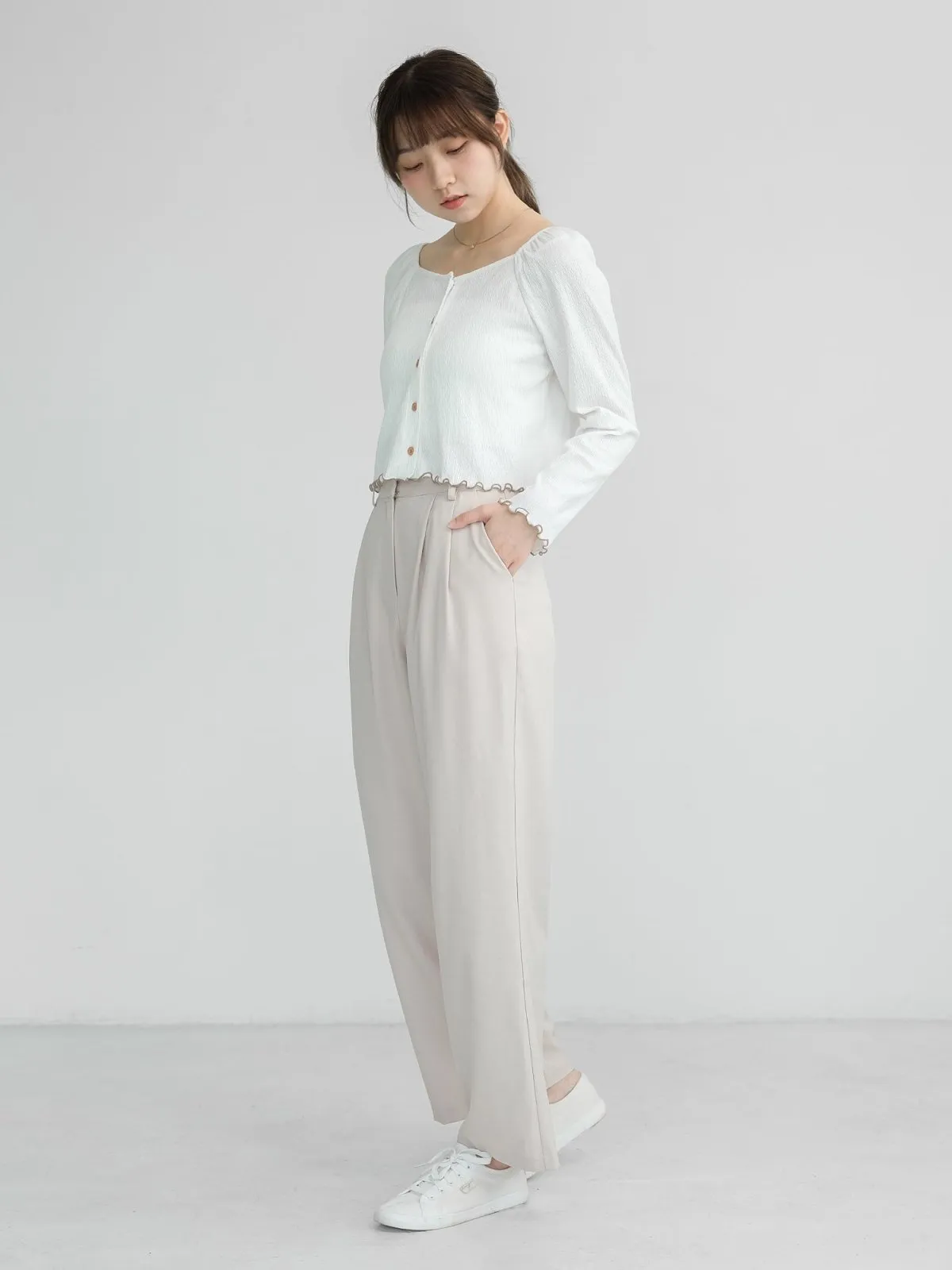 Artemis Belted Wide Leg Trousers (Long/ Short ver.)