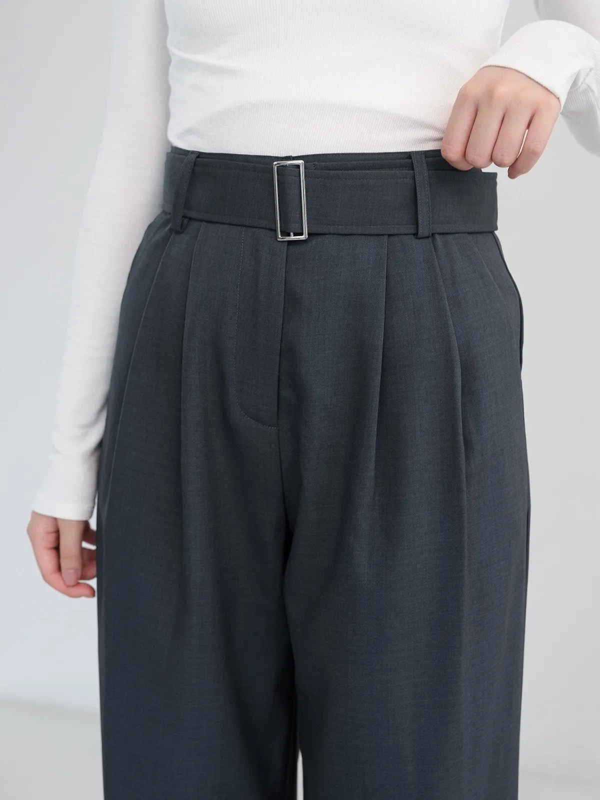 Artemis Belted Wide Leg Trousers (Long/ Short ver.)