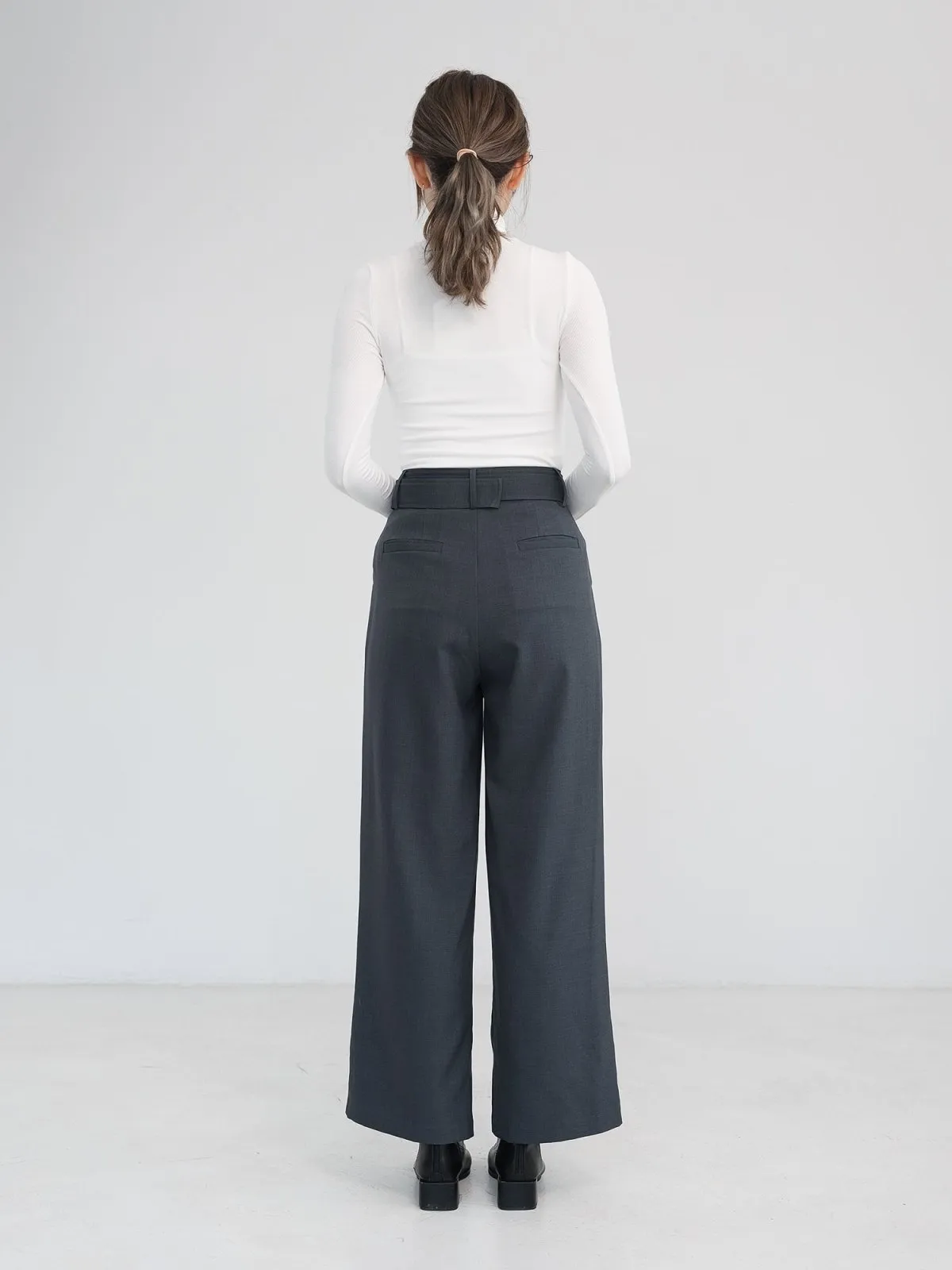 Artemis Belted Wide Leg Trousers (Long/ Short ver.)