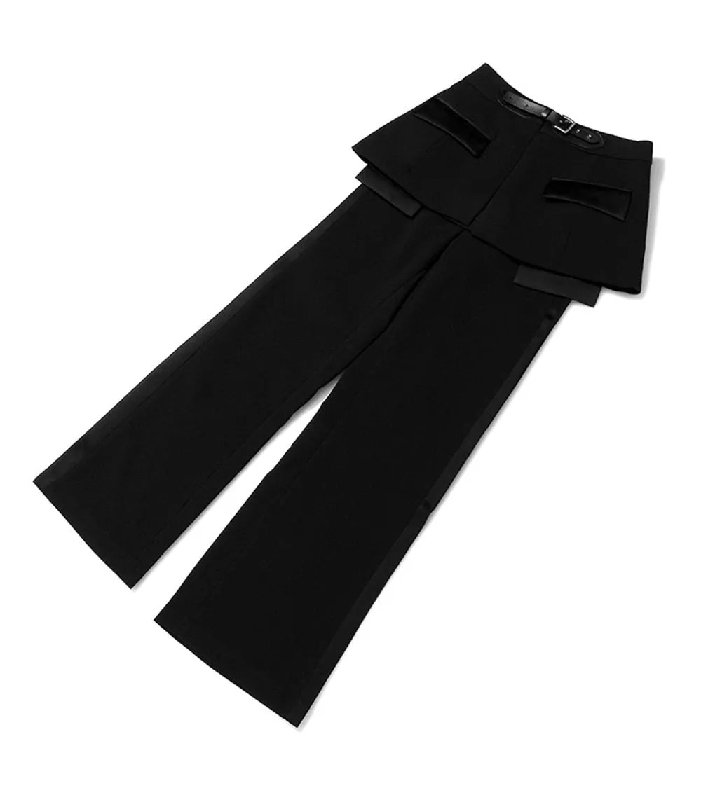 Black Chic Leather Trouser Pants