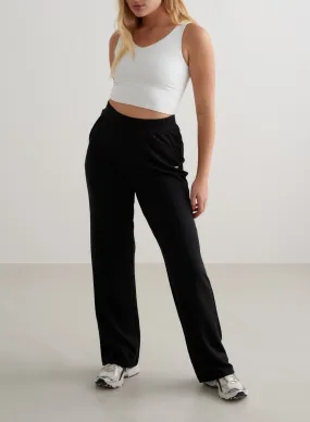 Black Comfy Modal Wide Pants