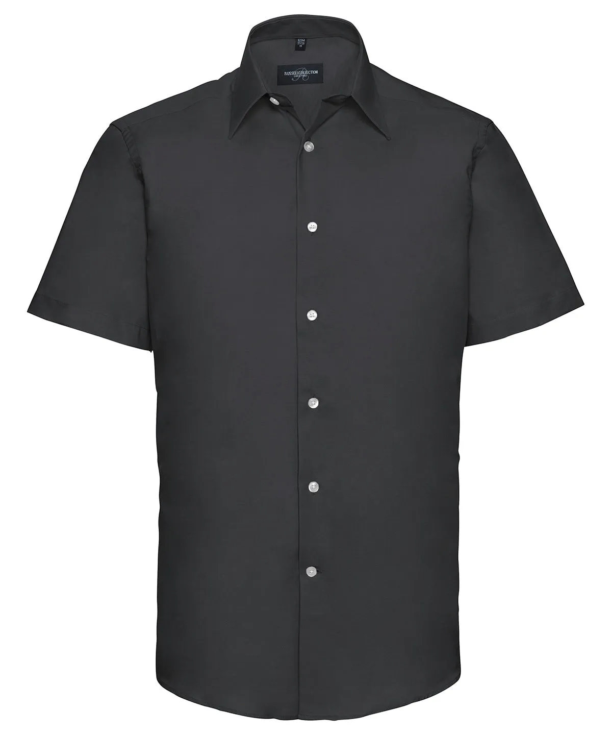 Black - Short sleeve easycare tailored Oxford shirt