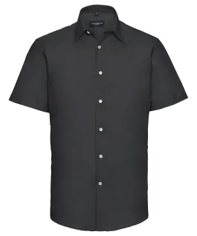 Black - Short sleeve easycare tailored Oxford shirt