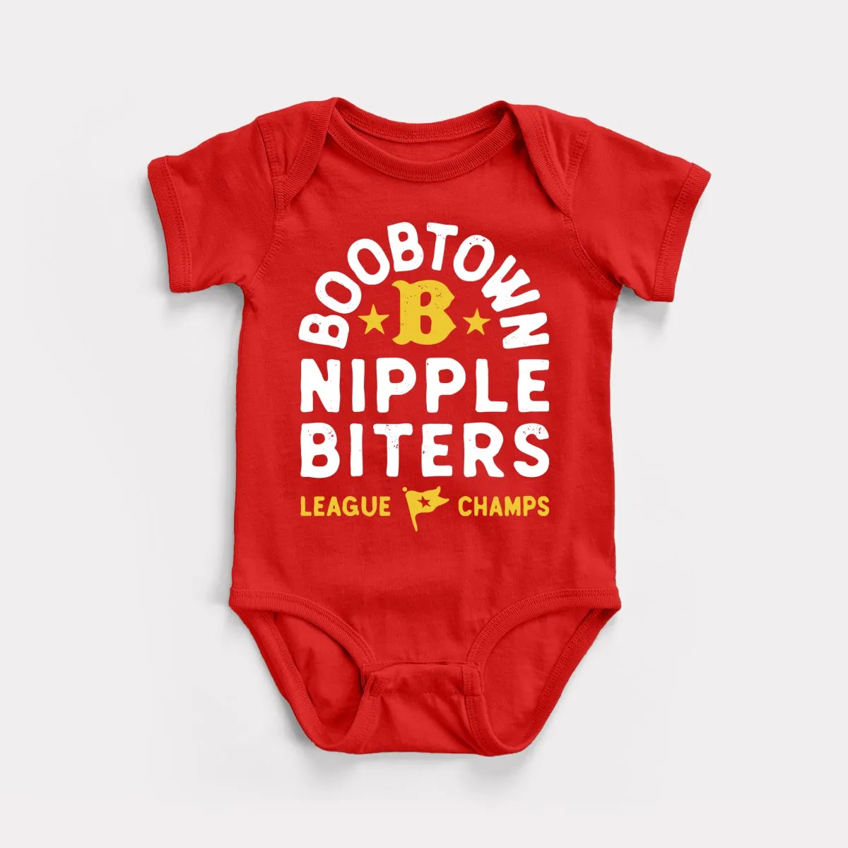 Boobtown Nipple Biters Baby Bodysuit