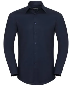 Bright Navy - Long sleeve easycare tailored Oxford shirt