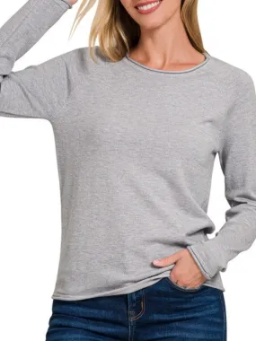 Brooklyn Round Neck Sweater - Grey