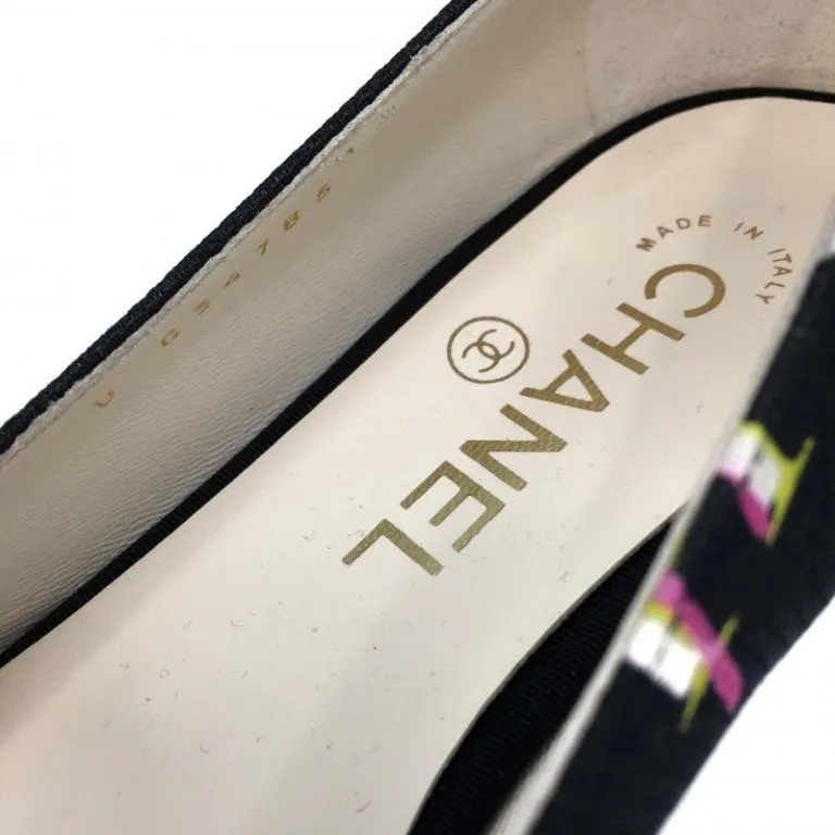 CHANEL CC COCO MARK PRINT BALLET FLATS