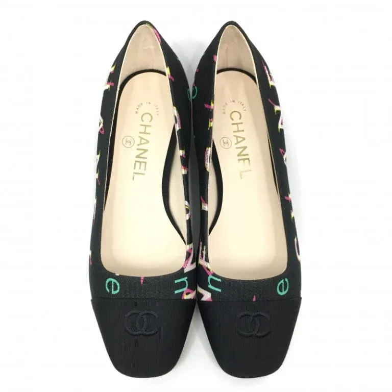 CHANEL CC COCO MARK PRINT BALLET FLATS