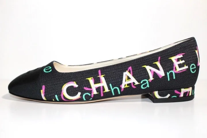 CHANEL CC COCO MARK PRINT BALLET FLATS