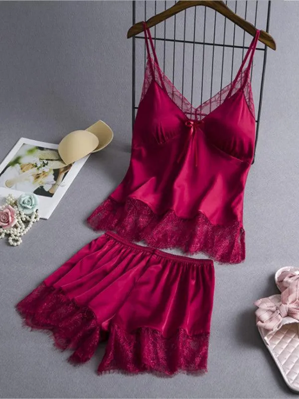 Chic Lace Camisole and Shorts Set for Women