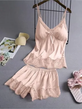 Chic Lace Camisole and Shorts Set for Women