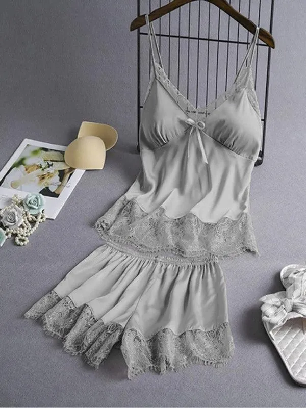 Chic Lace Camisole and Shorts Set for Women