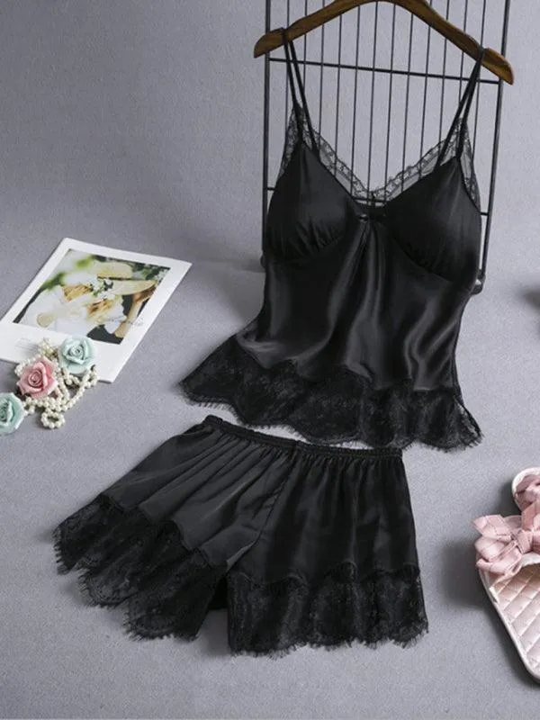 Chic Lace Camisole and Shorts Set for Women