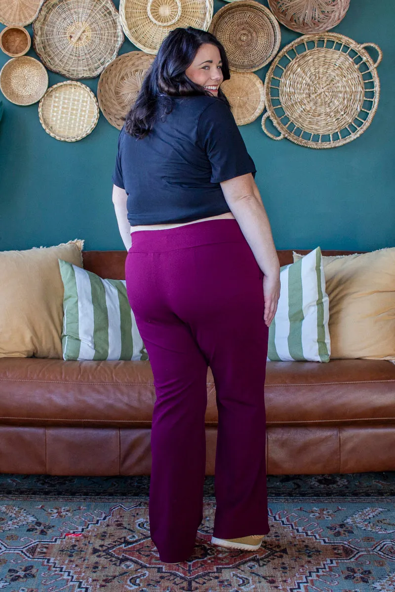 Curvy Comfy Work Pant, Wine