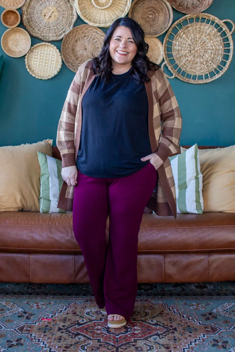 Curvy Comfy Work Pant, Wine