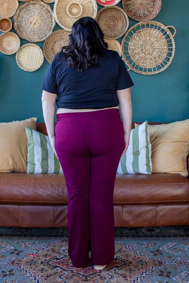 Curvy Comfy Work Pant, Wine