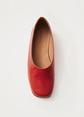 Edie Red Leather Ballet Flats