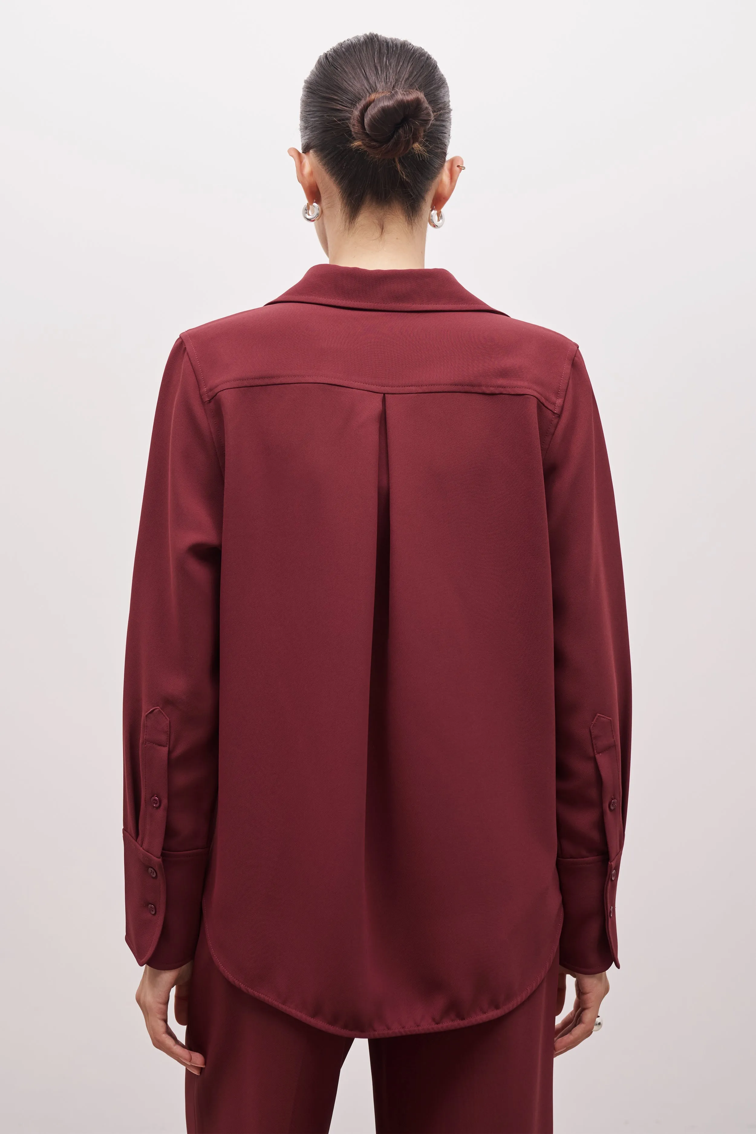 Effortless Oversized Shirt - Burgundy