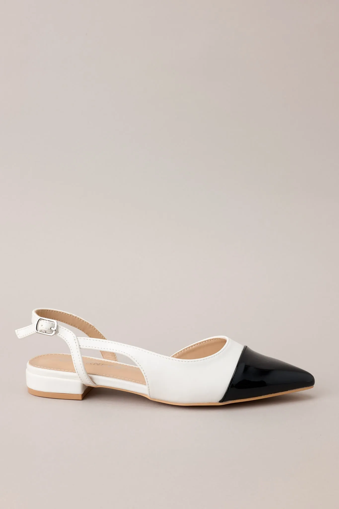 Elegant Equilibrium Black & White SlingBack Flats