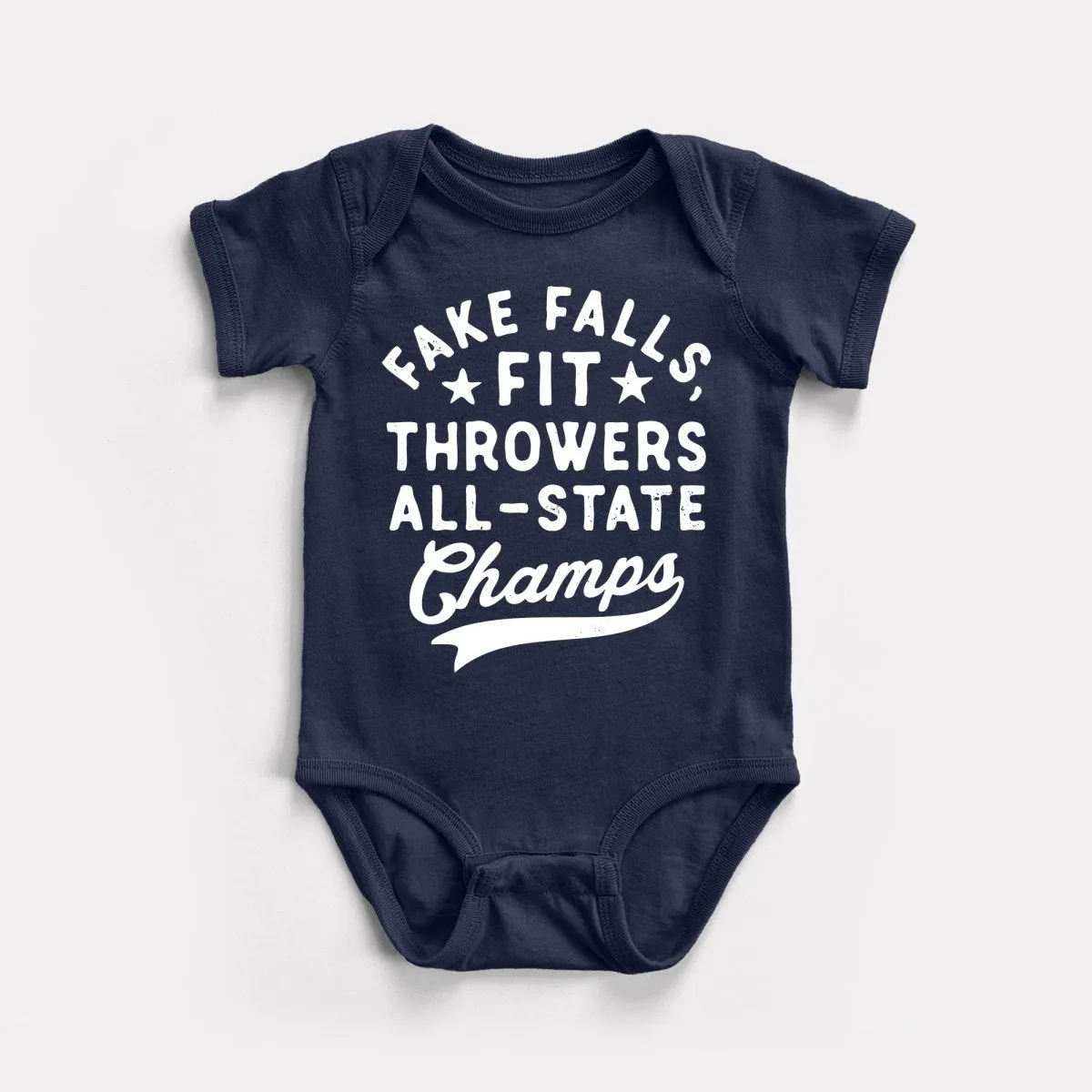 Fake Falls Fit Throwers Baby Bodysuit