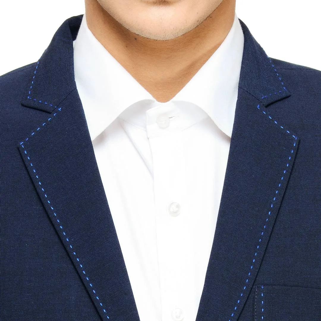 Fashionable Blue Polyviscose Jacket For Men