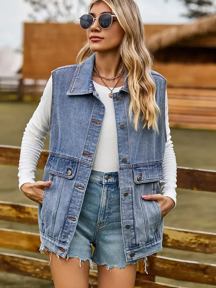 Fashionable Denim Sleeveless Vest