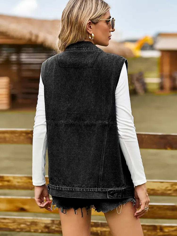 Fashionable Denim Sleeveless Vest