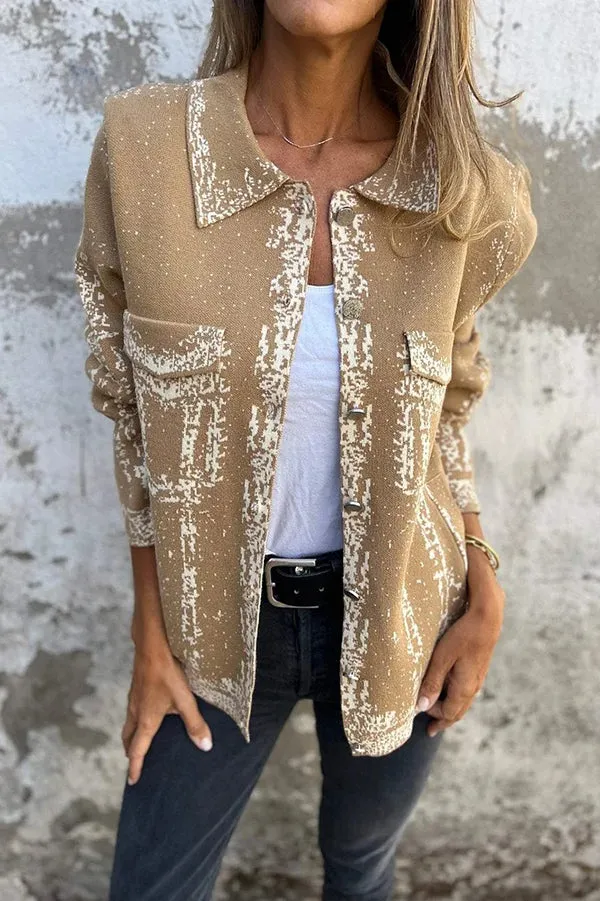 Fashionable Lapel Metal Buckle Casual Loose Jacket