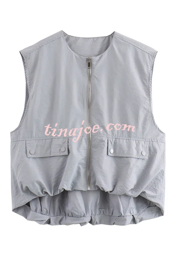 Fashionable Loose Sleeveless Pocket Casual Vest