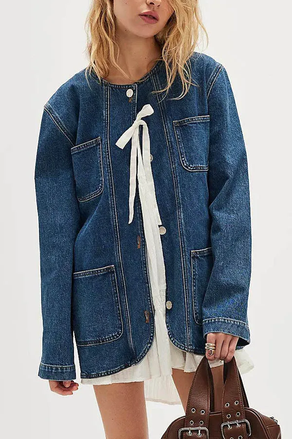 Fashionable Retro Casual Loose Denim Jacket