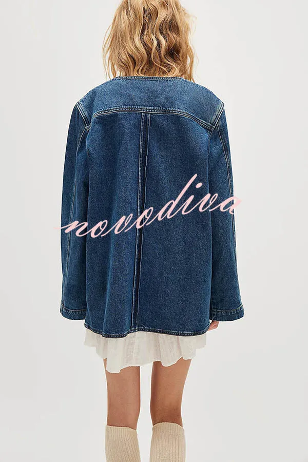 Fashionable Retro Casual Loose Denim Jacket