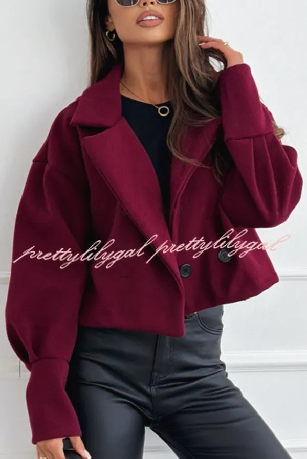 Fashionable Solid Color Lapel Short Blazer