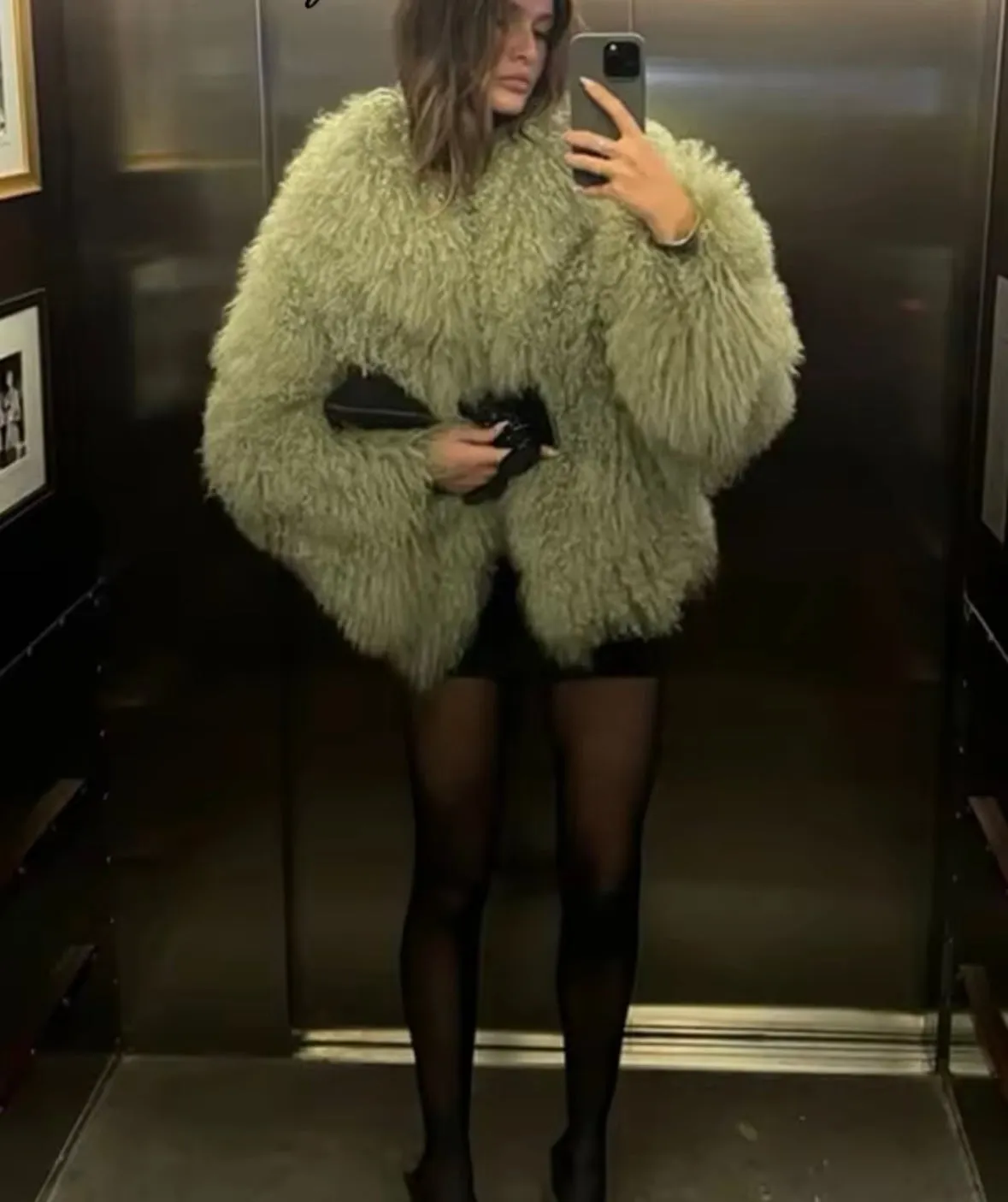 Fully faux fur jacket