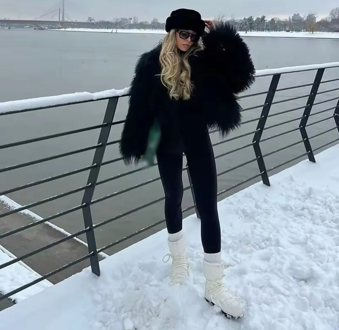 Fully faux fur jacket