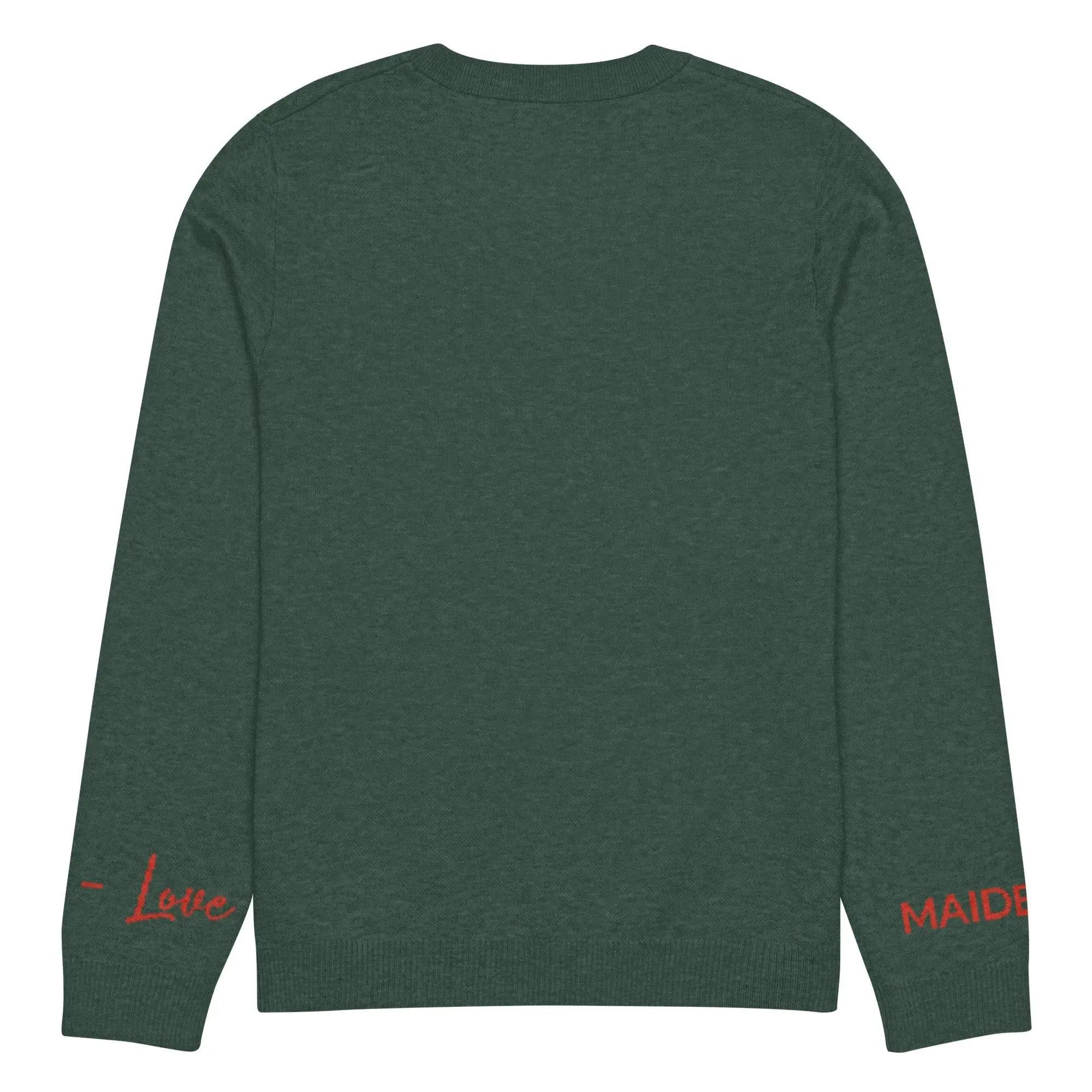 Heart - Knitted crew neck sweater PINE