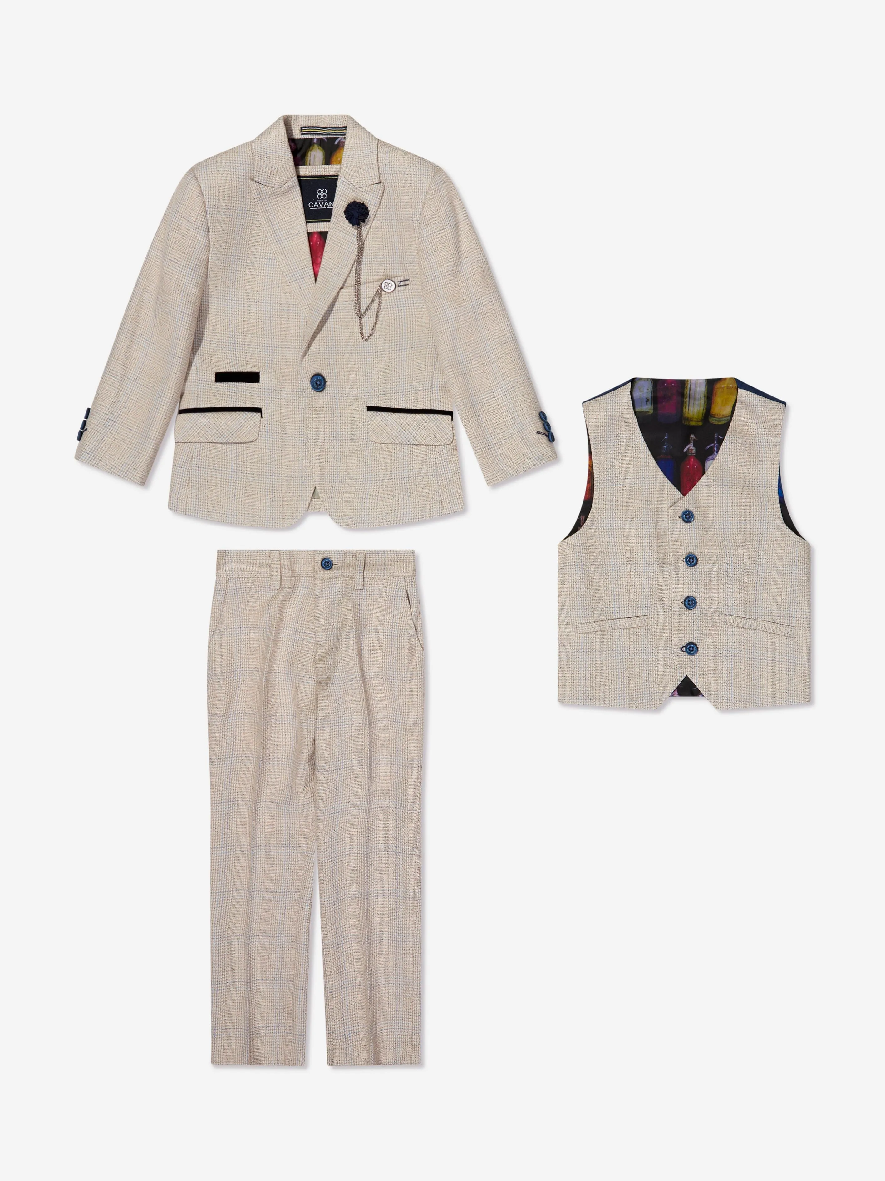 House Of Cavani Boys Caridi Suit in Beige