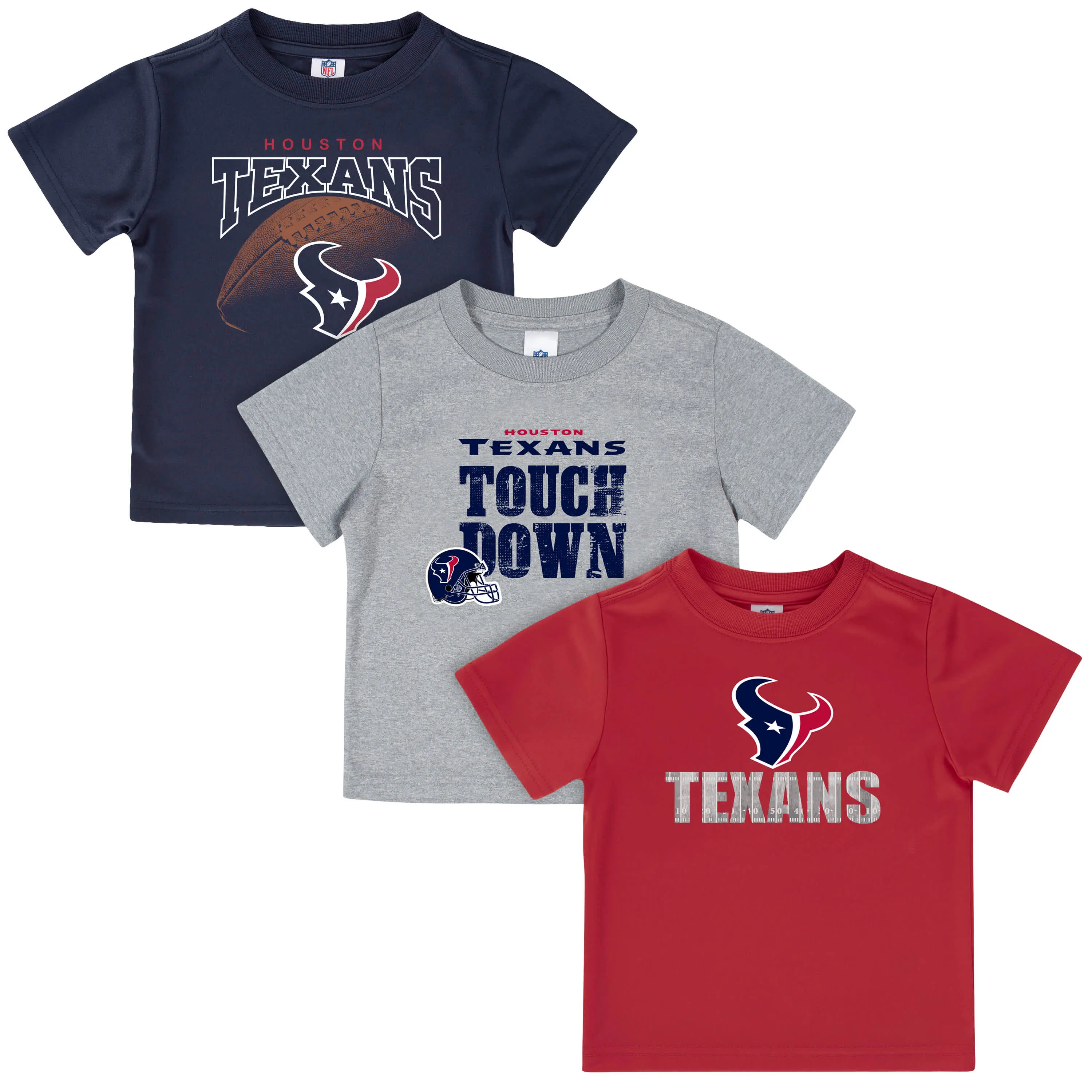 Houston Texans Boys 3-Pack Short Sleeve Tees