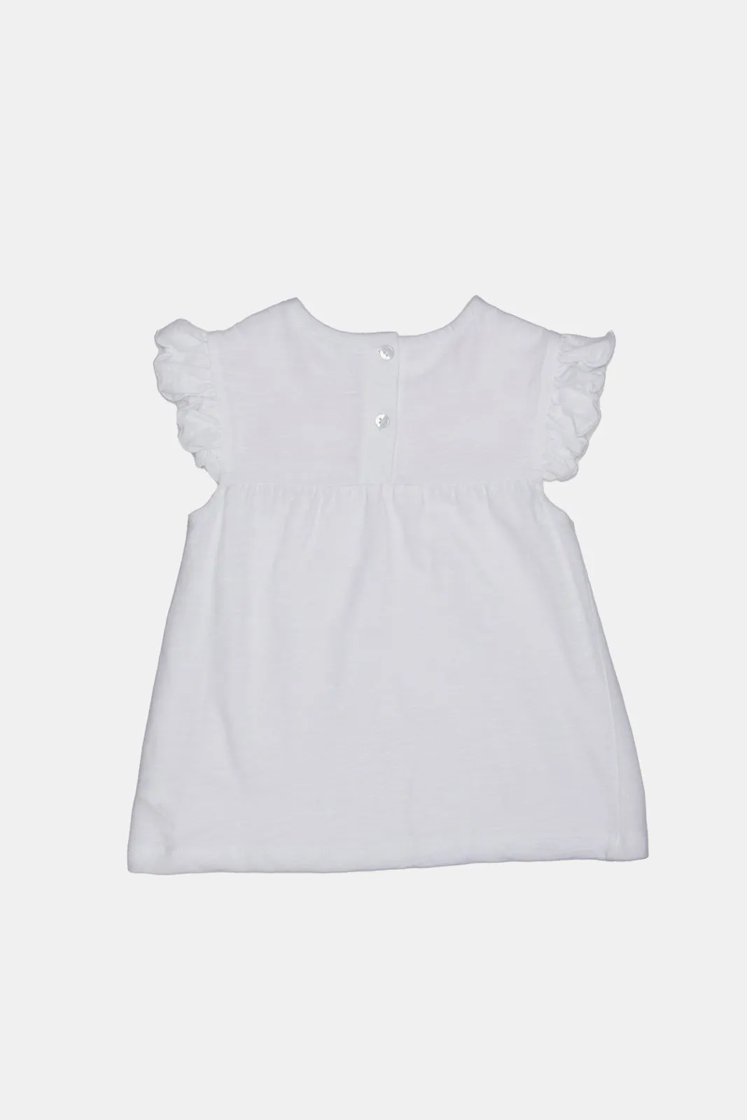 Infant Girls White Embroidered Blouse