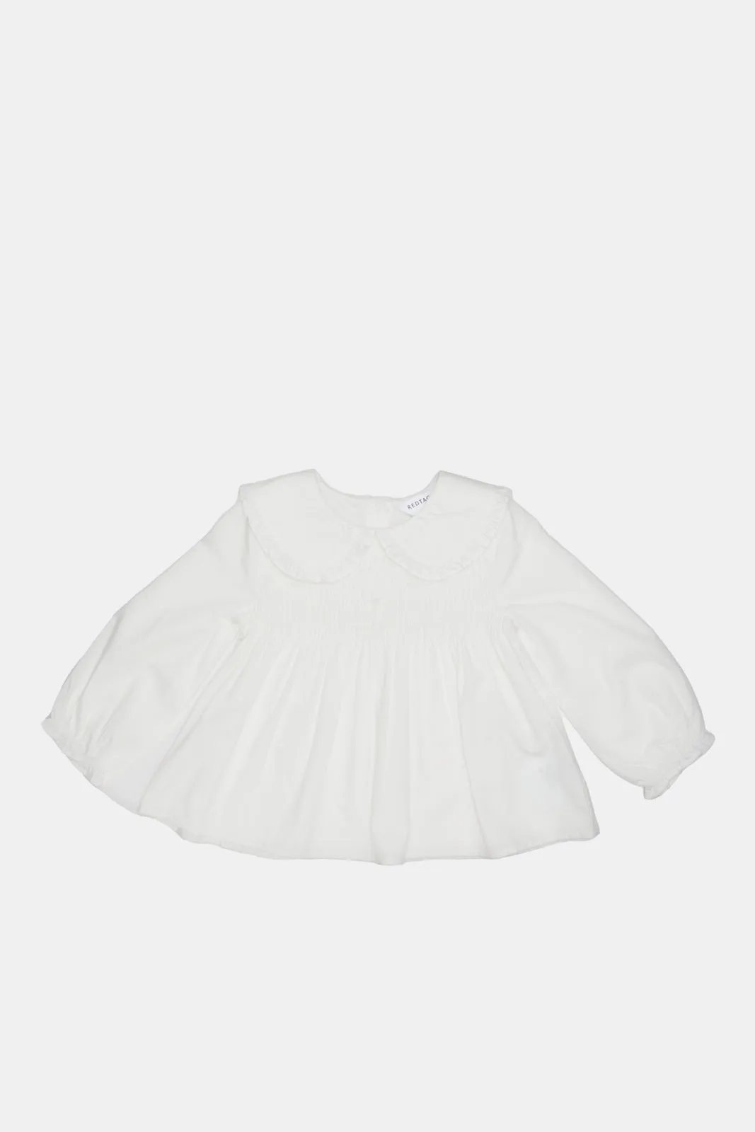 Infant Girls White Smocked Blouse