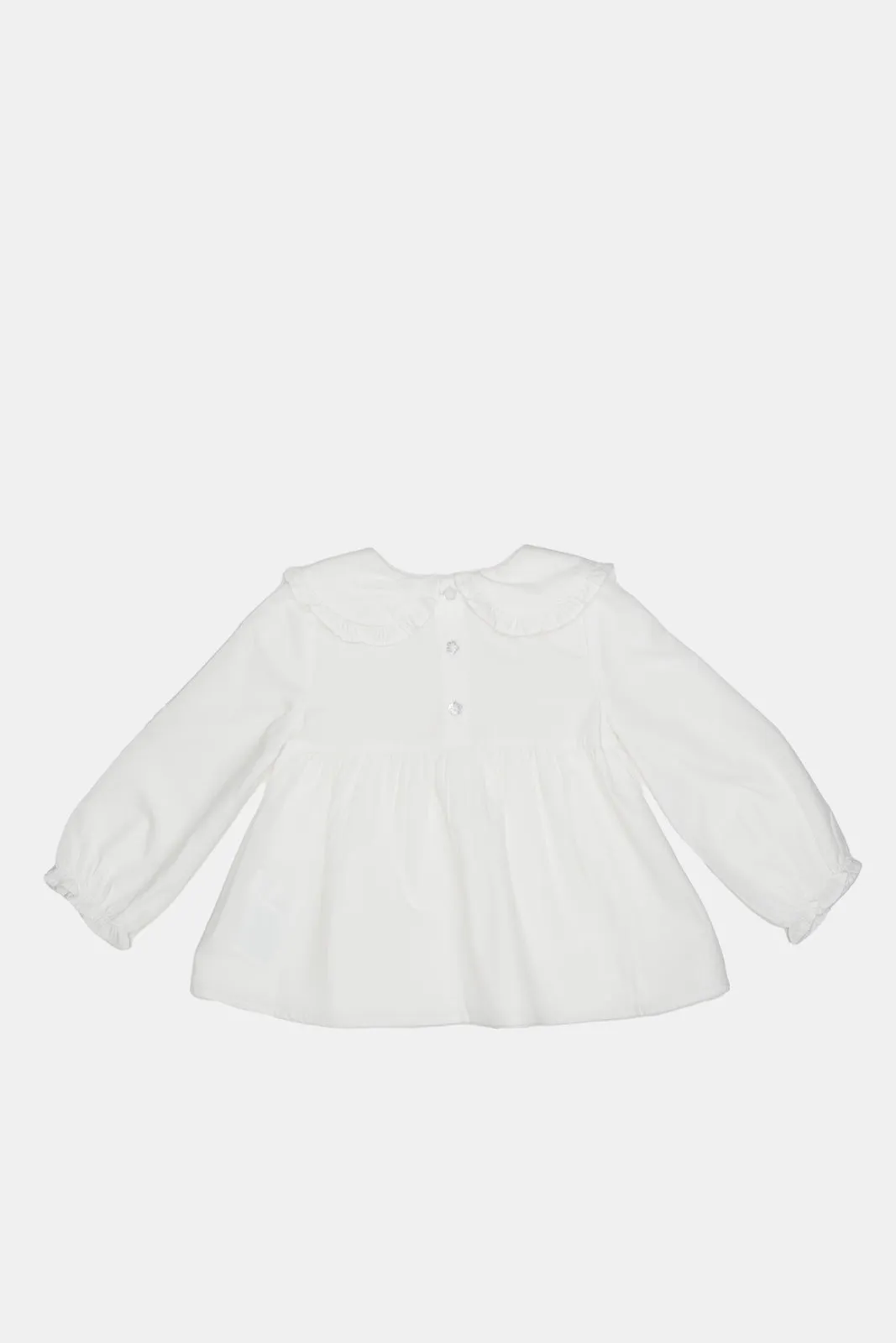 Infant Girls White Smocked Blouse