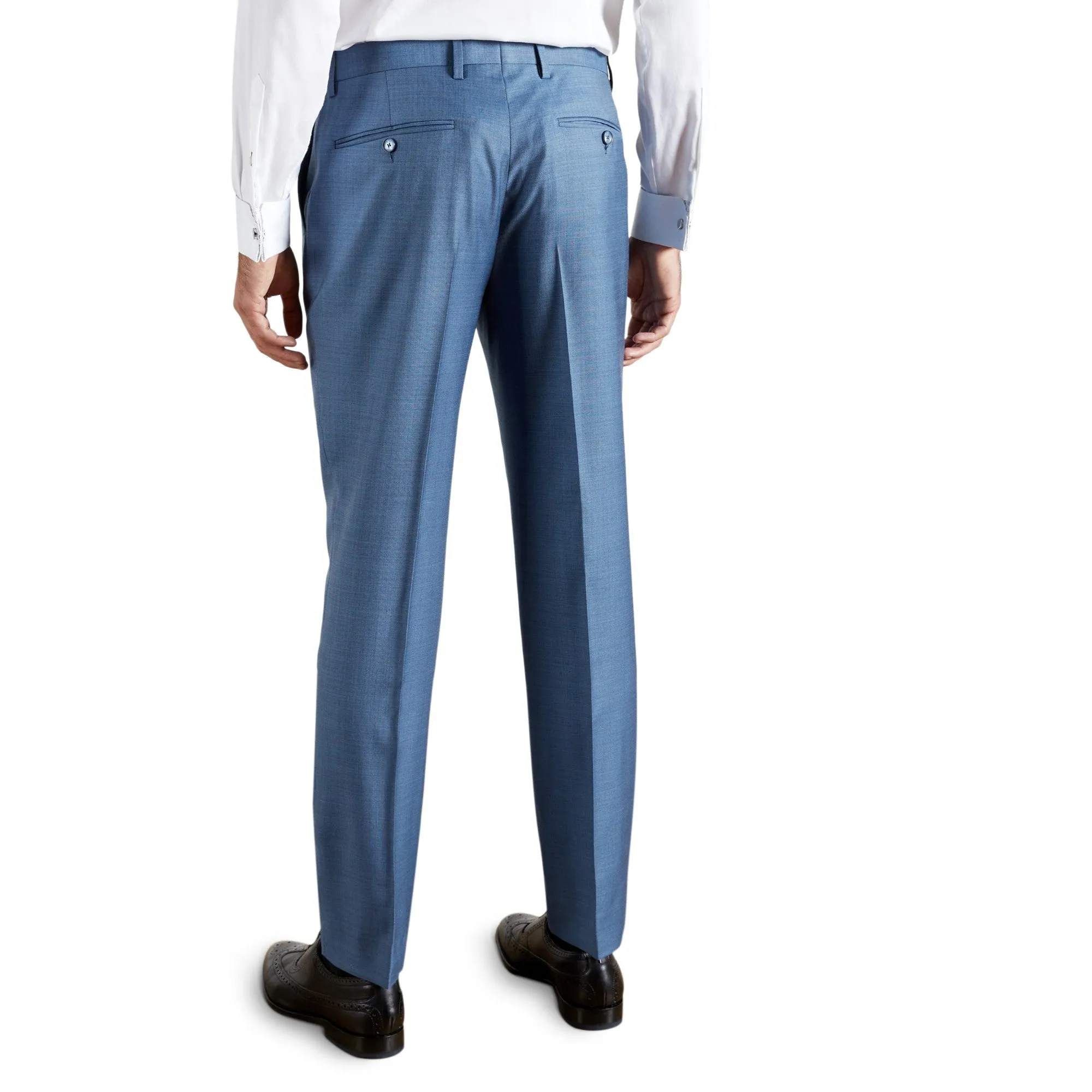 Men Mps-Hectort-Modern Fit Debonair Sharkskin Suit Trouser - Lt-Blue