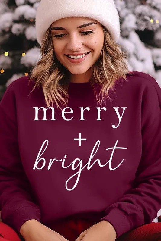 Merry Bright Graphic Fleece Sweatshirts