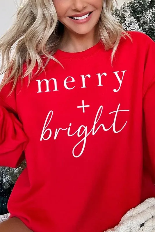 Merry Bright Graphic Fleece Sweatshirts