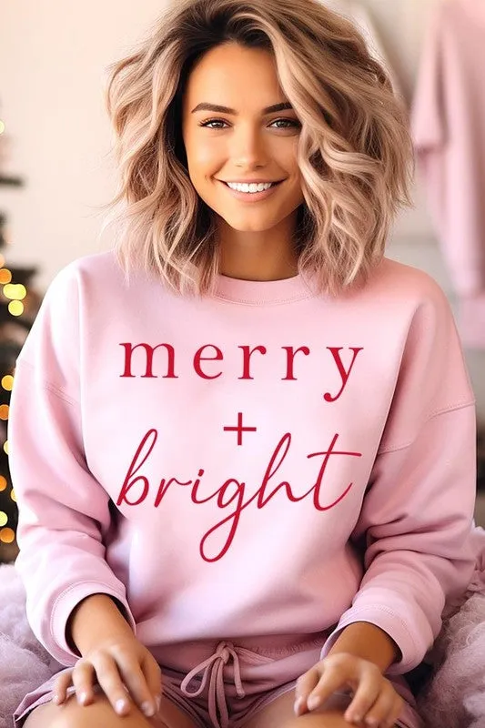 Merry Bright Graphic Fleece Sweatshirts