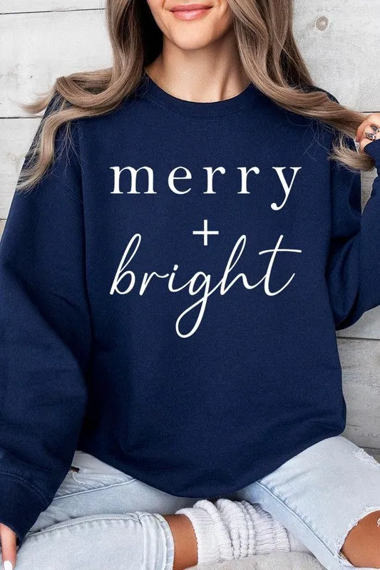 Merry Bright Graphic Fleece Sweatshirts