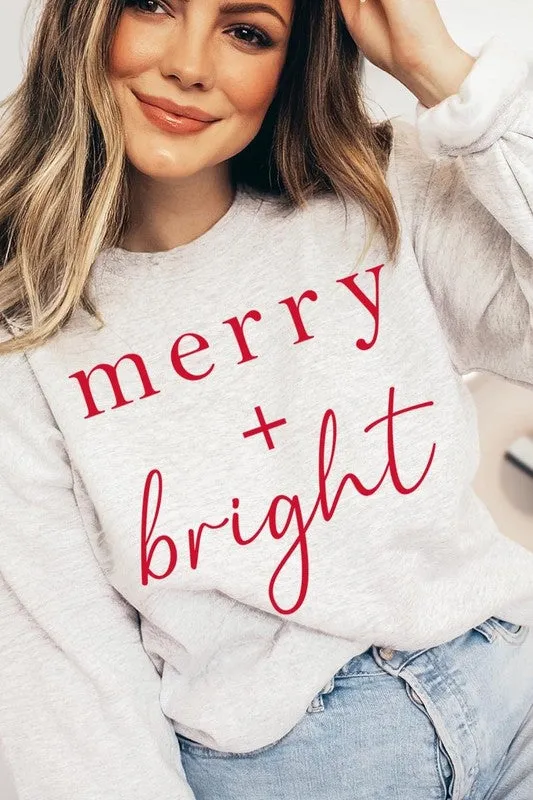 Merry Bright Graphic Fleece Sweatshirts