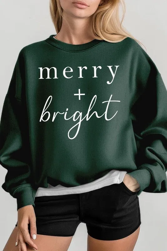 Merry Bright Graphic Fleece Sweatshirts