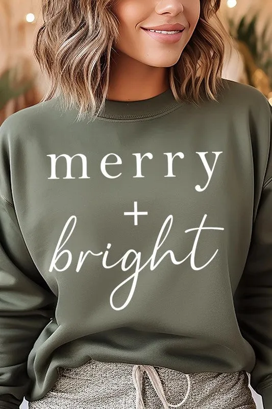 Merry Bright Graphic Fleece Sweatshirts