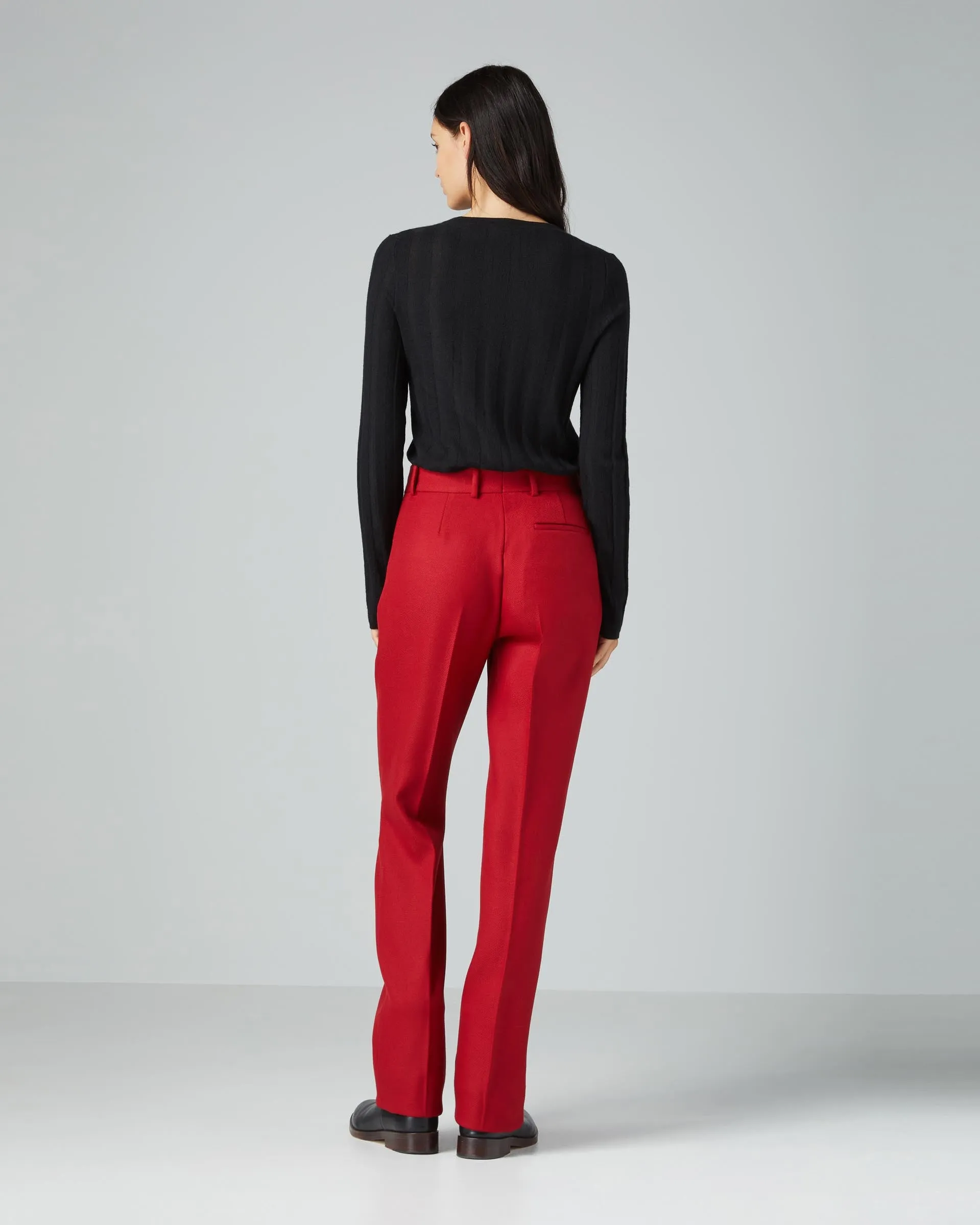 Mick Trousers in Wool Twill, Deep Red